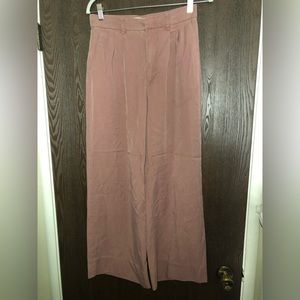 Abercrombie & Fitch Wide Leg Trousers in Dusty Rose